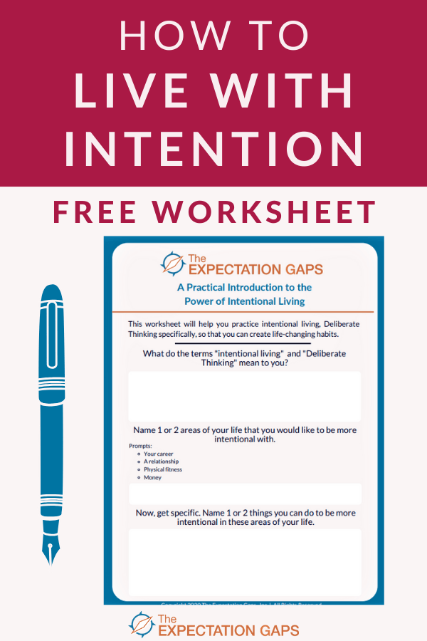 Introduction To Intentional Living Worksheet The Expectation Gaps